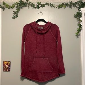 Burgundy Heathered Hoodie